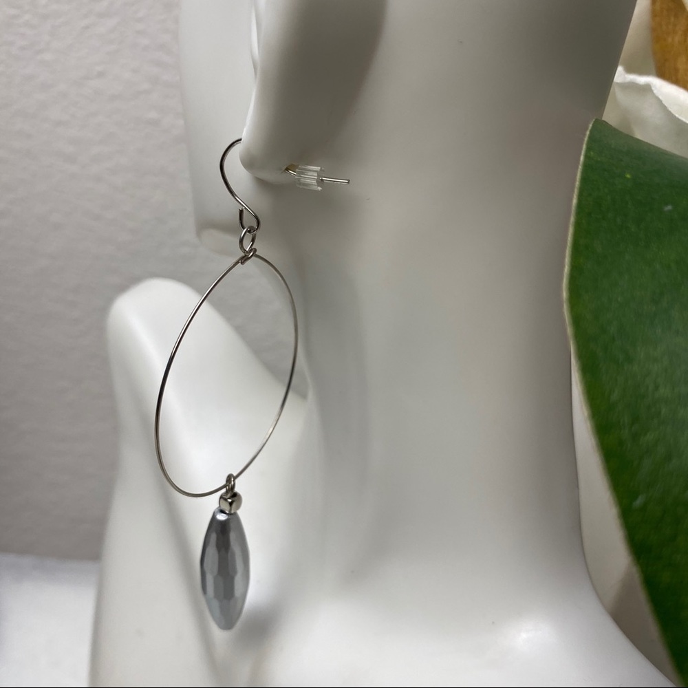 Carol Dauplaise Hook Backing Oval Drop Earrings - Picture 5 of 6